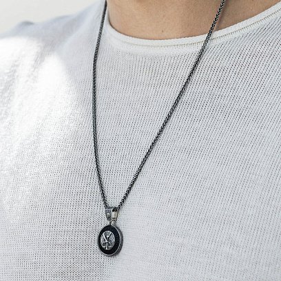 Срібний кулон "Знак зодіаку Терези" з ебеном 1041терези №2