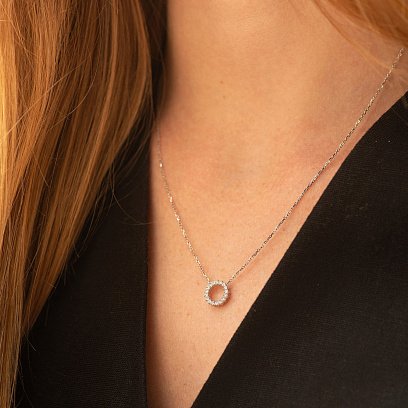 Кольє з діамантами (біле золото) 742671121 №4