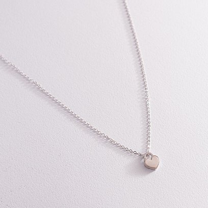 Серебряное колье "Сердечко" с фианитами 181207