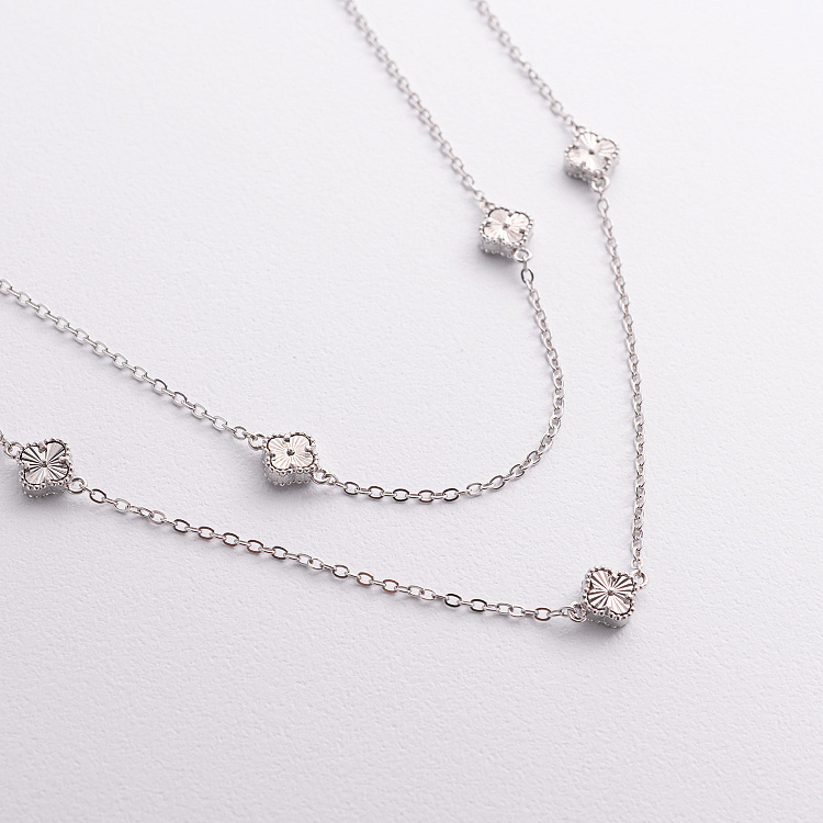 Серебряное колье "Клевер" 181359 от ювелирного магазина Оникс