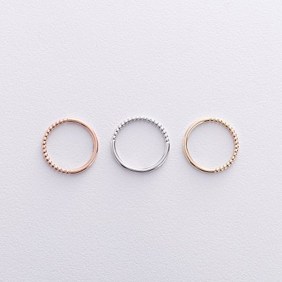 Шариковое кольцо "Одри" в красном золоте к07596 №10