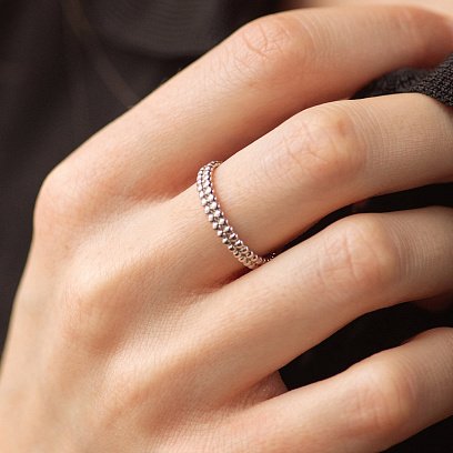 Каблучка "Кульки" в білому золоті к07517 №2