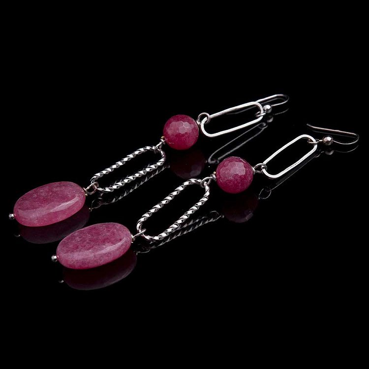Серьги с родонитом 124с7 - 1 Серьги с родонитом 124с7 от ювелирного магазина Оникс - 1