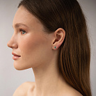 Золоті сережки - пусети (діаманти, смарагди) сб0509mi от ювелирного магазина Оникс - 1