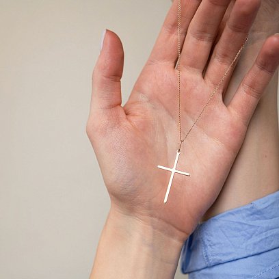 Золотий хрестик без розп'яття п03122 №3