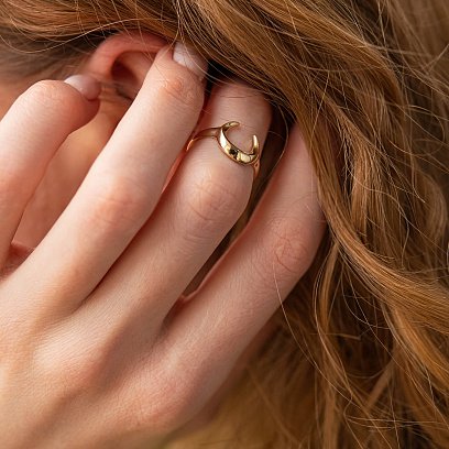 Каблучка "Лунниця" у жовтому золоті к07387 №4