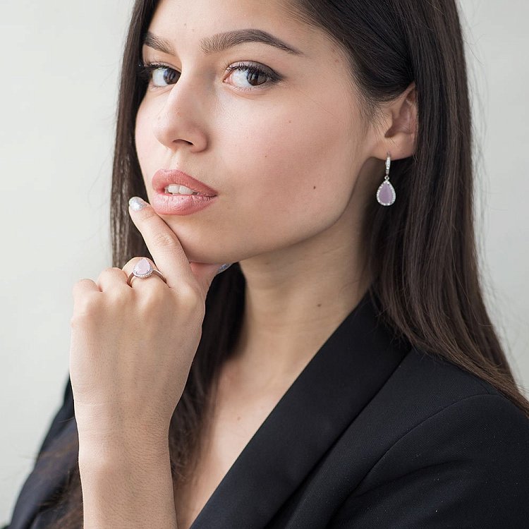 Срібні сережки з фіанітами 121913 від ювелірного магазину Онікс - 4