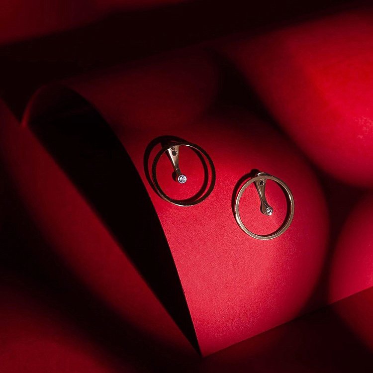 Золоті сережки - джекети "Грейс" з діамантами 102-10077 від ювелірного магазину Онікс - 4