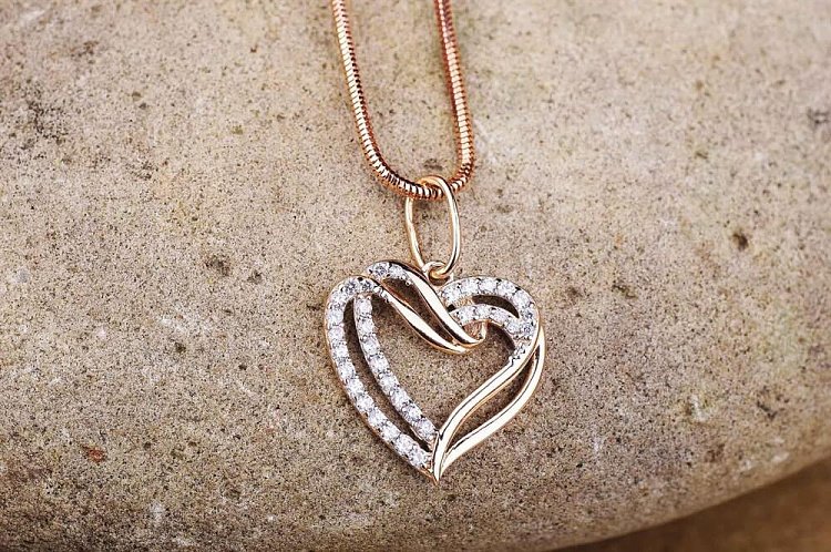 Підвіска "Сердечко" (фіаніт) п01478 від ювелірного магазину Онікс - 1