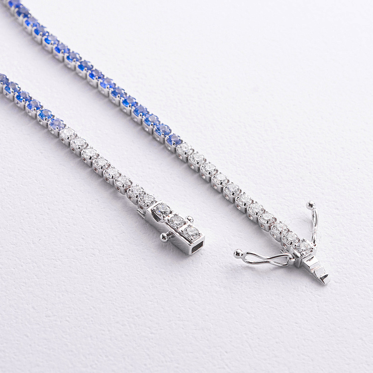 Золотой браслет с бриллиантами и сапфирами бб0065mi от ювелирного магазина Оникс - 3