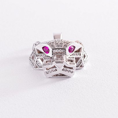 Золотая подвеска "Пантера" с фианитами п03649 №3