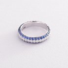 Золота каблучка з синіми сапфірами і діамантами кб0117ch от ювелирного магазина Оникс