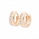 Золотые серьги-кольца с фианитами с05321 от ювелирного магазина Оникс