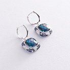 Золоті сережки з діамантами, сапфірами і топазами "Лондон блакитний" сб0060А1 от ювелирного магазина Оникс - 2