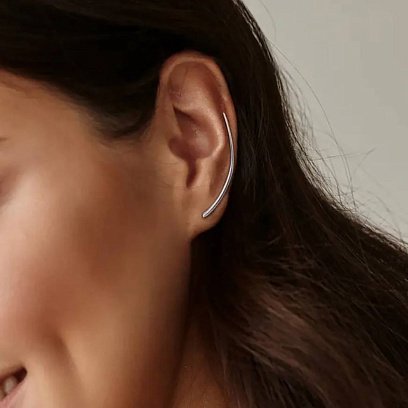 Срібна моносережка - клаймбер (на ліве вушко) 912-00928л №7