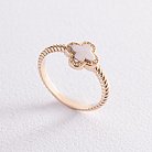 Золотое кольцо "Клевер" с фианитами к07007 от ювелирного магазина Оникс - 2