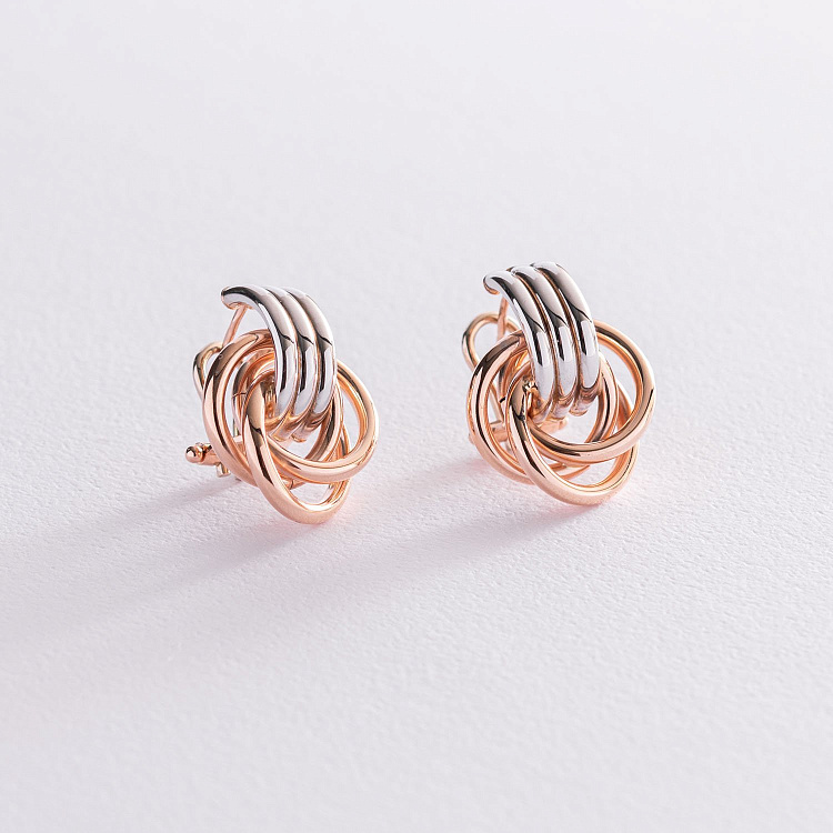 Золоті сережки з італійською застібкою с05663 від ювелірного магазину Онікс - 1