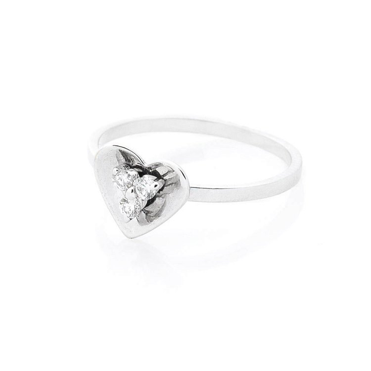 Золотое кольцо "Сердечко" с бриллиантами к191 от ювелирного магазина Оникс - 1