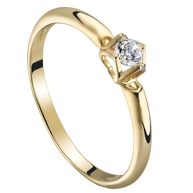 Золотое помолвочное кольцо с бриллиантом zberd907 от ювелирного магазина Оникс - 3