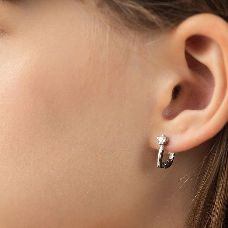 Дитячі срібні сережки з фіанітами 5950 від ювелірного магазину Онікс - 6