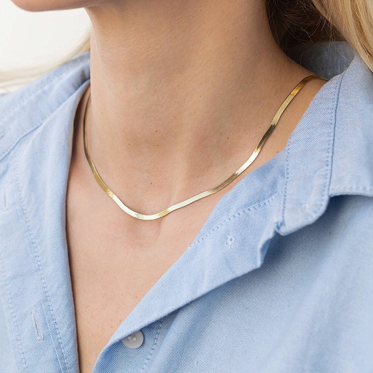 Срібне кольє "Наомі" з позолотою (снейк) 15152 від ювелірного магазину Онікс - 10