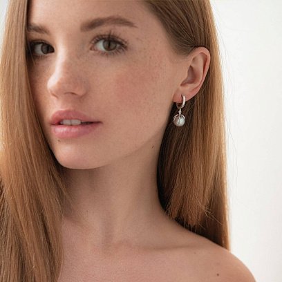 Золоті сережки з перлами с06786d №2