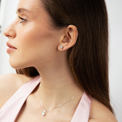 Золоте кольє "Сердечко" з діамантами колб0185va №7