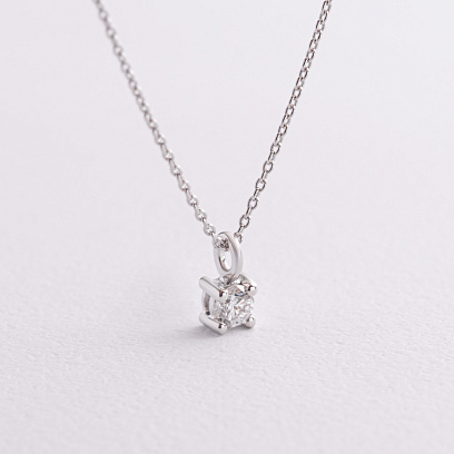 Золоте кольє з діамантом колб0173у