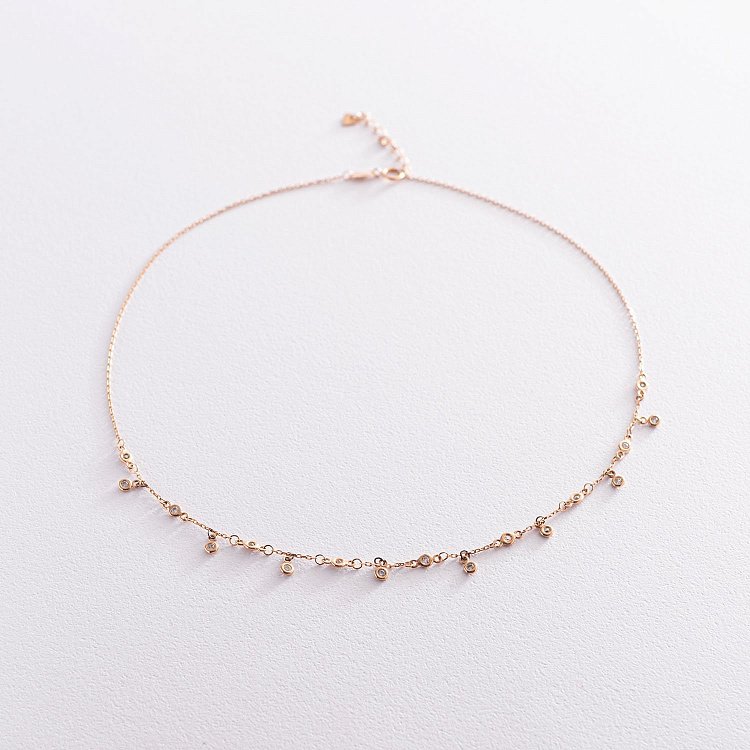 Золоте кольє з фіанітами кол01412 від ювелірного магазину Онікс