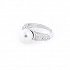 Жіноче срібний перстень (штучні перли, фіаніти) 112022 от ювелирного магазина Оникс - 1