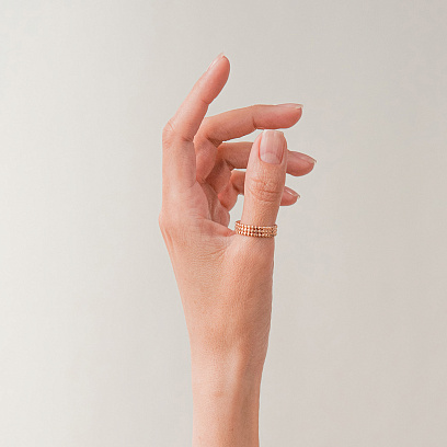 Кольцо "Рейчел" с шариками (красное золото) mini К08295 №2