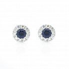 Золоті сережки-пусети з синіми сапфірами і діамантами с180 от ювелирного магазина Оникс - 4