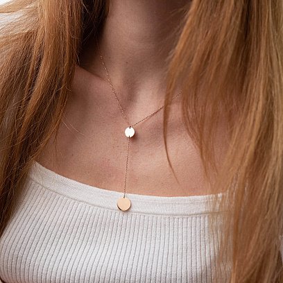 Золотое колье "Монетки" 860417 №4