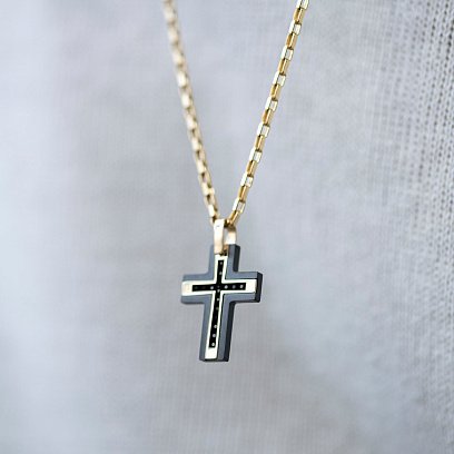 Крест из желтого золота (циркон, фианиты) 603-00005/1 №7