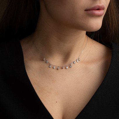 Серебряное колье с фианитами 18566 №12