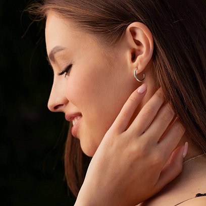 Сережки-пусети "Келлі"в сріблі 122627 №3