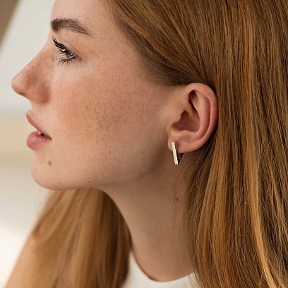 Срібні сережки "Трикут﻿ники" 902-01273 №2