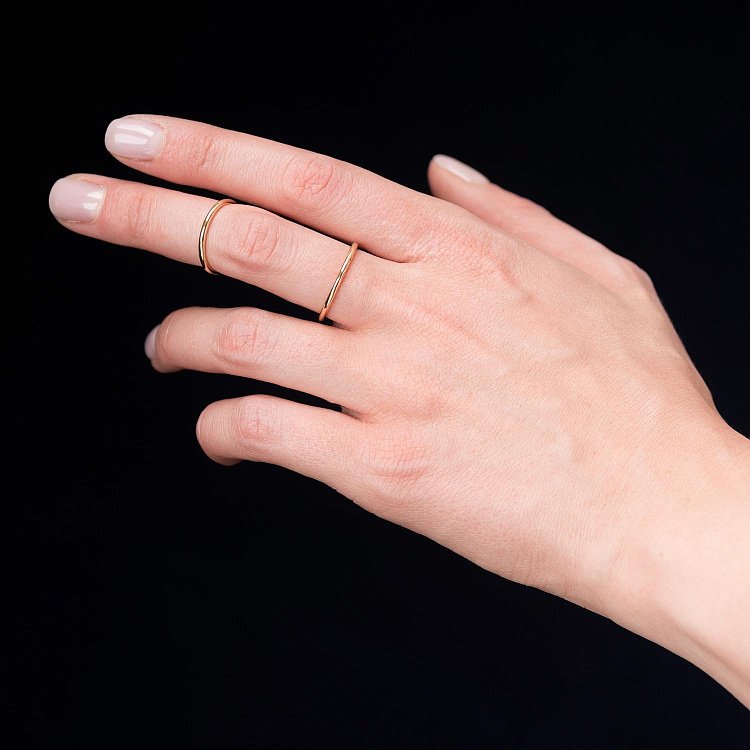 Тонка каблучка "Мінімалізм" в жовтому золоті обр00333 від ювелірного магазину Онікс - 10