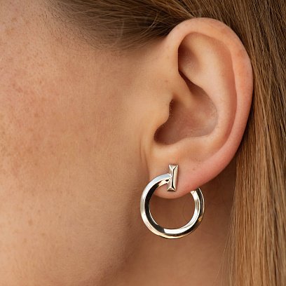 Сережки - пусети "Evelyn" у білому золоті с08654 №5