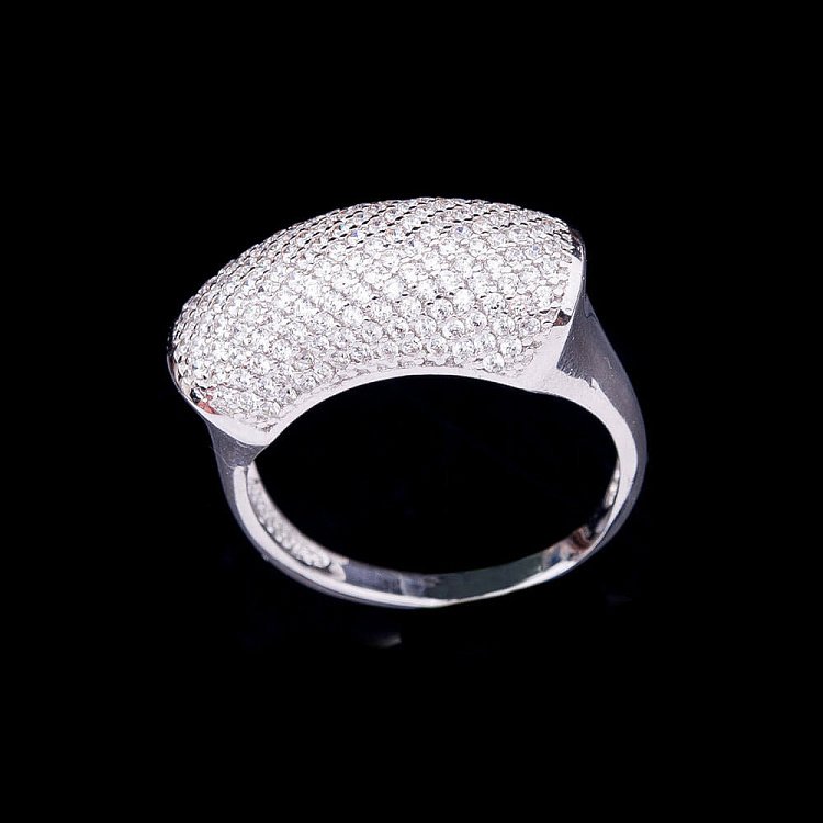 Золотое кольцо с фианитами к03313 от ювелирного магазина Оникс - 2