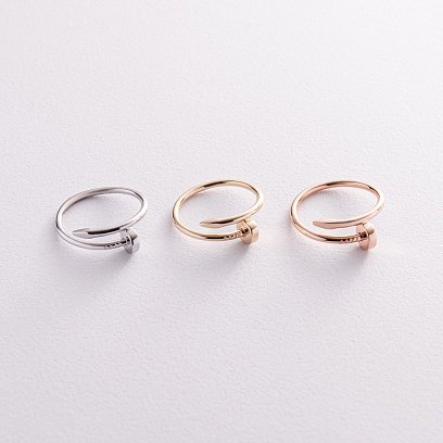 Кольцо "Гвоздь" в белом золоте к06966 №3