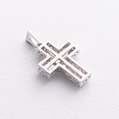 Золотий хрестик з діамантами пб0119са №3