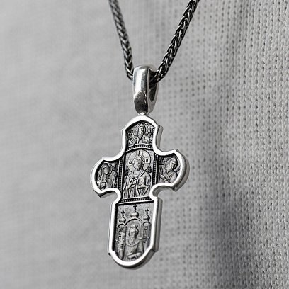 Срібний православний хрест (чорніння) 131117 №4