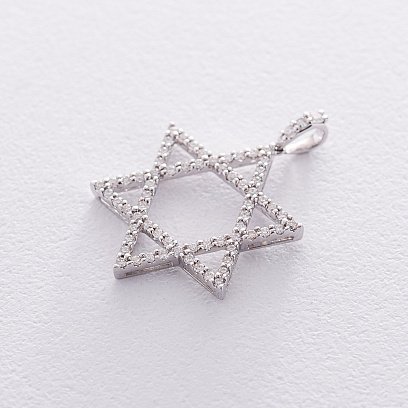 Золотая подвеска "Звезда Давида" с бриллиантами пб0201mr №2