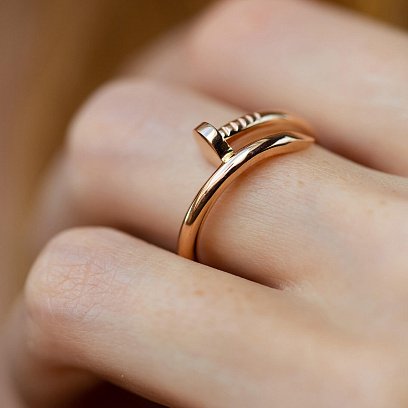 Кольцо "Гвоздь" в красном золоте к07360 №4