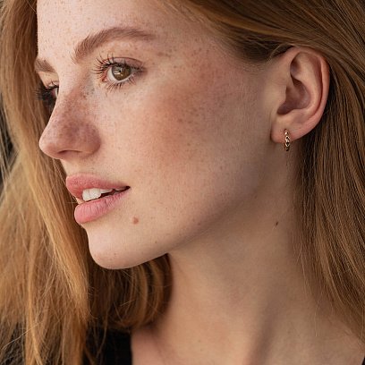 Сережки - пусети "Mona" в жовтому золоті с08379 №7