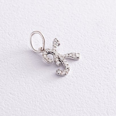 Золотая подвеска "Буква К" с бриллиантами пК