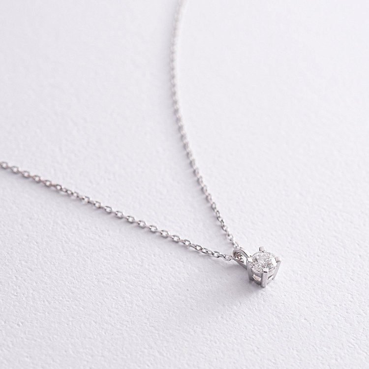 Кольє у білому золоті з діамантом 719291121 від ювелірного магазину Онікс - 2