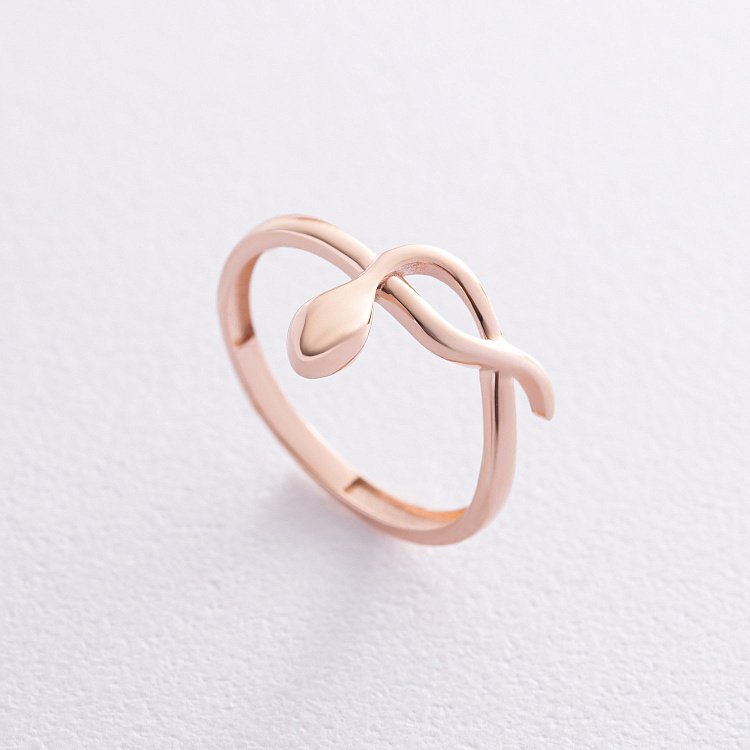 Каблучка "Змія" у червоному золоті к07426 від ювелірного магазину Онікс