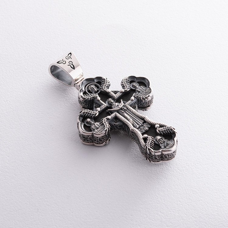 Чоловічий православний хрест "Розп'яття" з ебенового дерева та срібла 850 від ювелірного магазину Онікс - 6